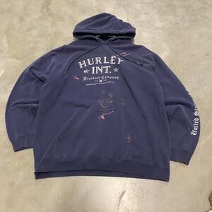 Vintage y2k 90s Hurley international skating skate surfer spellout hoodie